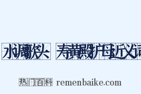 水调歌头·寿黄殿护母近义词是什么意思的图片